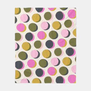 Manta Polar Polka geométrica retro colorida puntos rosados ver
