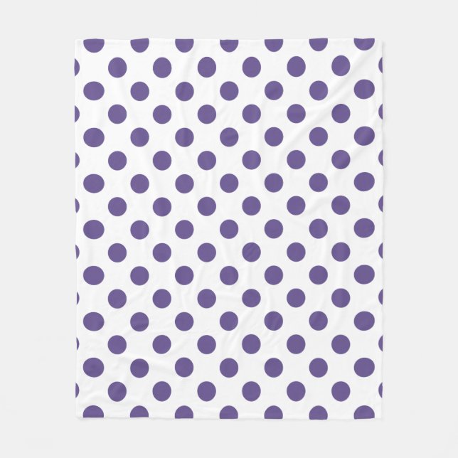 Manta Polar Polka ultravioleta sobre blanco (Anverso)