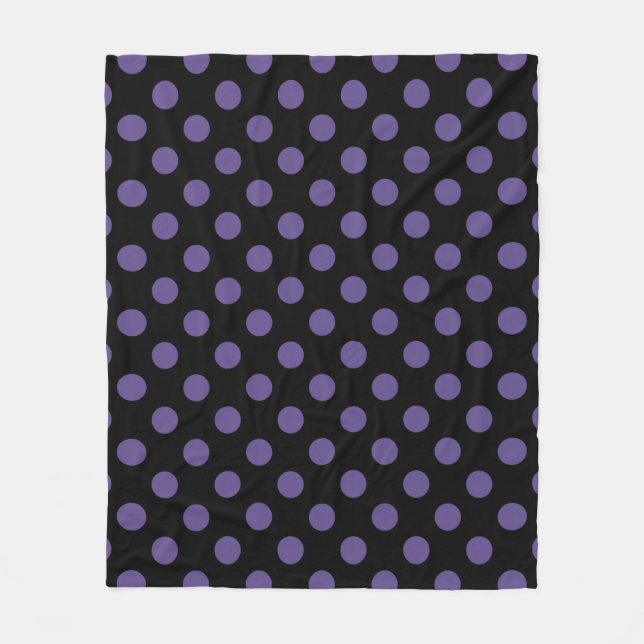 Manta Polar Polka ultravioleta sobre negro (Anverso)