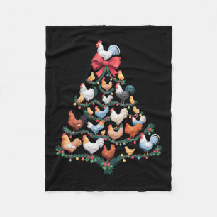 Manta Polar Pollo Árbol de Navidad Granja decoración de vacaci
