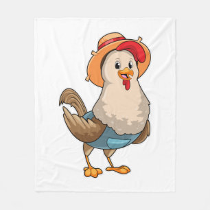 Manta Polar Pollo como granjero con Gorra