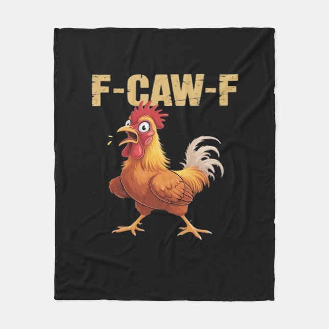 Manta Polar Pollo divertido F-Caw-F divertido de moda (Anverso)