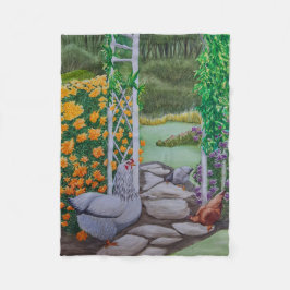 Manta Polar Pollos felices divertiéndose en el parque