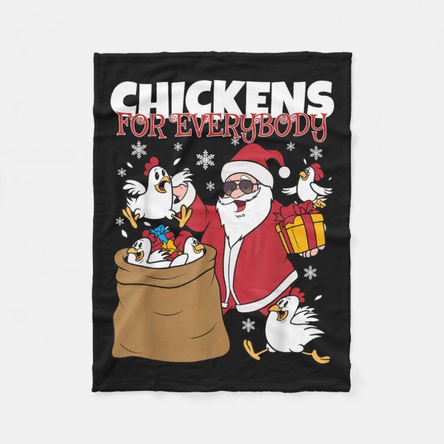 Manta Polar Pollos Para Todos Los Navidades Divertidos Chicken (Anverso)