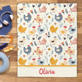 Manta Polar Pollos pequeños en la granja personalizada