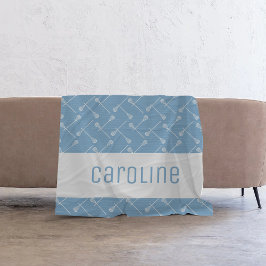 Manta Polar Polvo Azul Lacrosse White Sticks Patterado