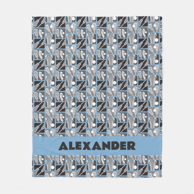 Manta Polar Polvo Blue Lacrosse Blocks of Sticks and Balls (Anverso)