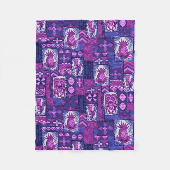 Manta Polar Pomaika’i Tiki Hawaii Vintage Tapa (Anverso)