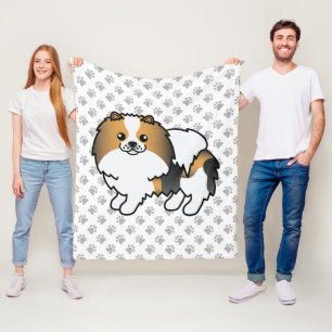 Manta Polar Pomerania Tricolor Sabueso Perro De Dibujos Animad