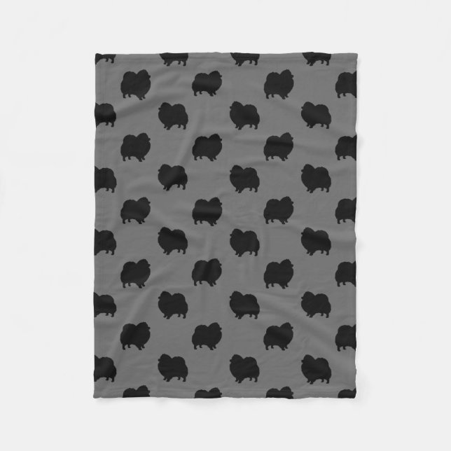 Manta Polar Pomeranian negro siluetea el modelo (Anverso)