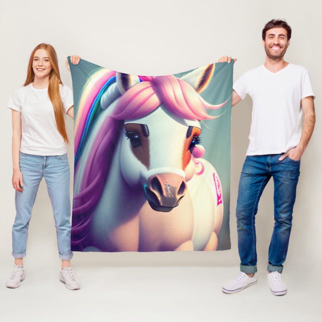 Manta Polar Pony Espiritual Cute 3d 2 (In situ)