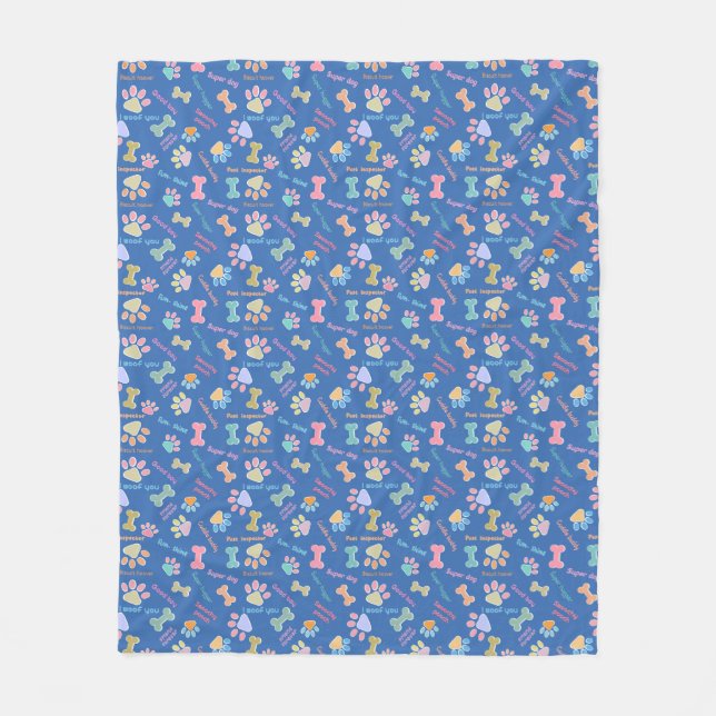 Manta Polar Pooch azul ahumado (Anverso)
