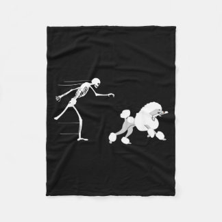 Manta Polar Poodle de pierna de esqueleto divertido de Hallowe