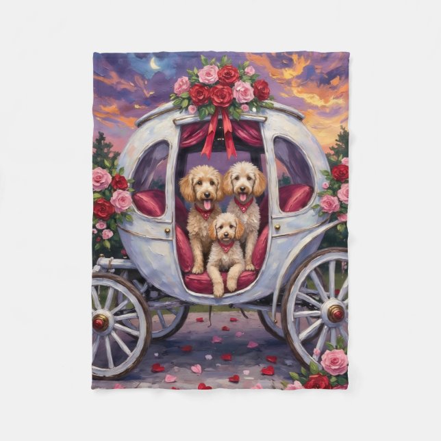 Manta Polar Poodle Dog Valentine's Day  (Anverso)