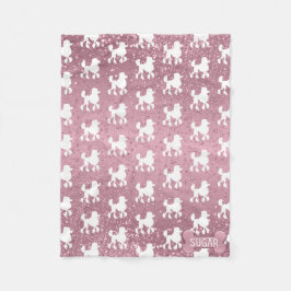 Manta Polar Poodle en Purpurina rosado