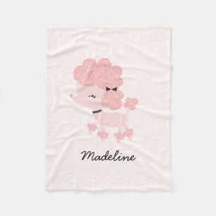 Manta Polar Poodle Francés Girly Pink
