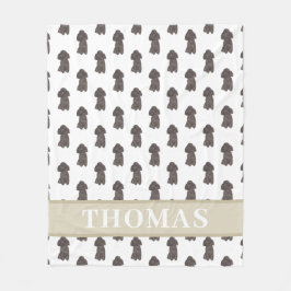 Manta Polar Poodle personalizado (negro)