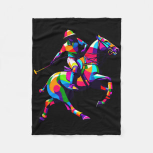 Manta Polar Pop Art Polo Hípica Caballos Hípicos Hogares Ecues