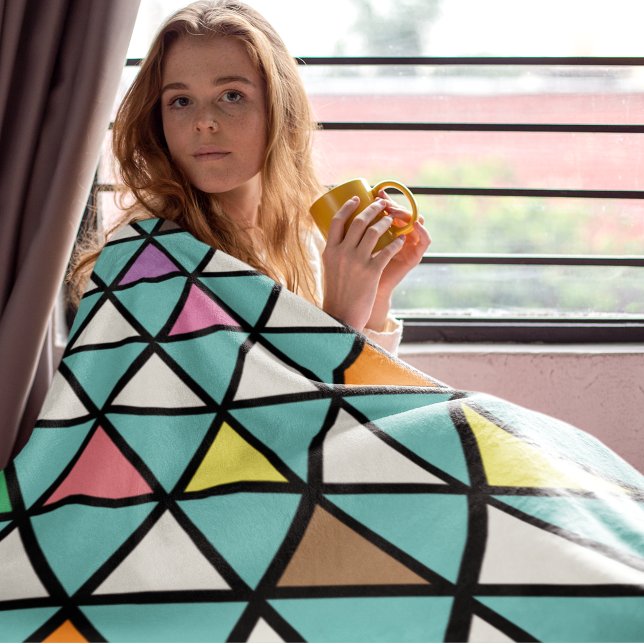 Manta Polar Pop de triángulo geométrico moderno (Subido por el creador)