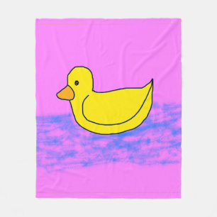 Manta Polar Popcorn rosa Anime Ducky Fleece Blanc