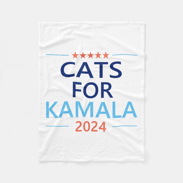 Manta Polar Por Kamala Harris 2024 Gato sin Niños Lady Jd Vanc (Anverso)