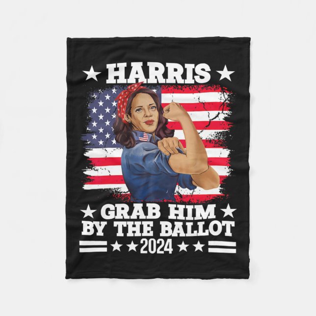 Manta Polar Por La Cédula De Votación Kamala 2024 Funny Harris (Anverso)