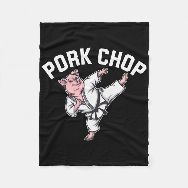 Manta Polar Pork Chop - Funny Pig Karate Pun  (Anverso)