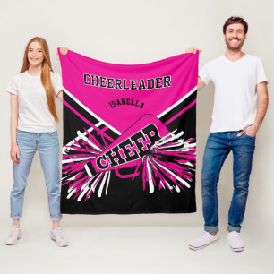Manta Polar Porrista  📣 - Rosa Fucsia, Blanco y Negro