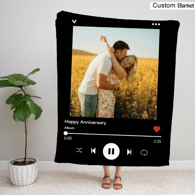 Manta Polar Portada del álbum de fotos del aniversario | Moder (Anniversary Photo Album Cover | Modern Stylish Fleece Blanket)