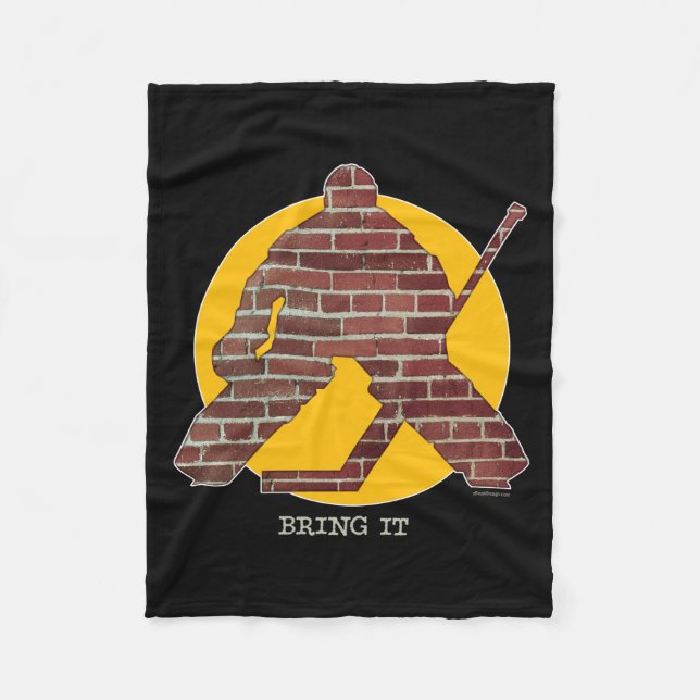 Manta Polar Portero del hockey de la pared de ladrillo (Anverso)