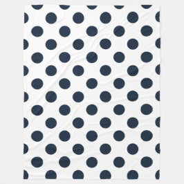 Manta Polar Pos de polka azul marino oscuro