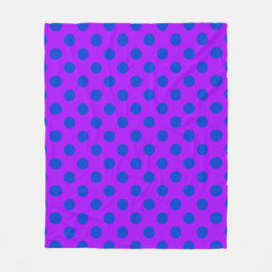 Manta Polar Pos de polka azul sobre morado