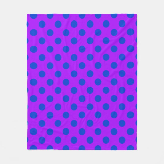 Manta Polar Pos de polka azul sobre morado (Anverso)
