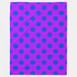Manta Polar Pos de polka azul sobre morado