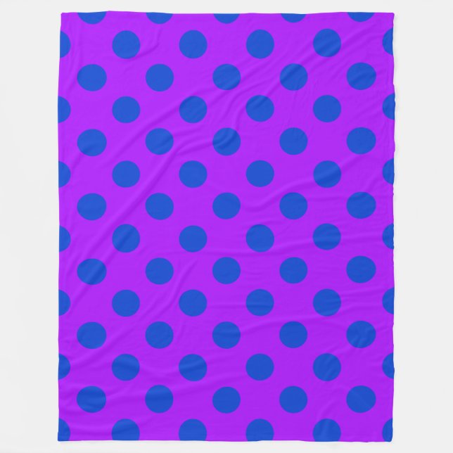 Manta Polar Pos de polka azul sobre morado (Anverso)