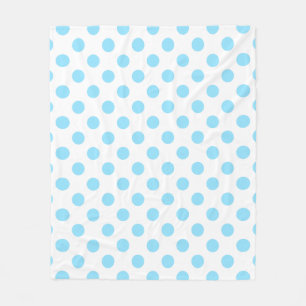 Manta Polar Pos de polka azul y blanco