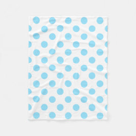 Manta Polar Pos de polka azul y blanco