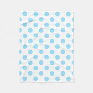Manta Polar Pos de polka azul y blanco