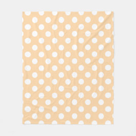 Manta Polar Pos de polka blanca en beige