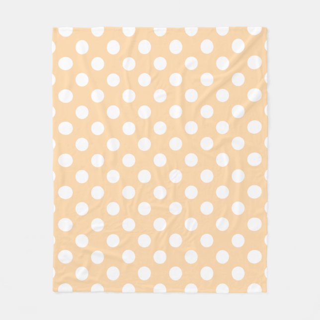 Manta Polar Pos de polka blanca en beige (Anverso)