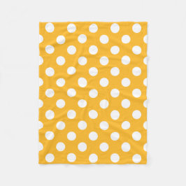 Manta Polar Pos de polka blanca sobre amarillo