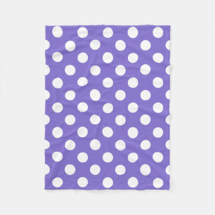 Manta Polar Pos de polka blanco en periwinkle