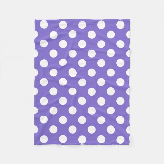 Manta Polar Pos de polka blanco en periwinkle (Anverso)