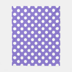 Manta Polar Pos de polka blanco en periwinkle