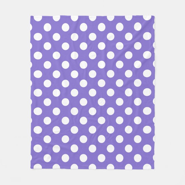 Manta Polar Pos de polka blanco en periwinkle (Anverso)