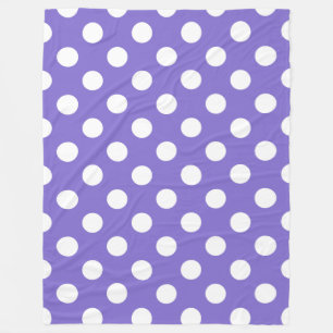 Manta Polar Pos de polka blanco en periwinkle