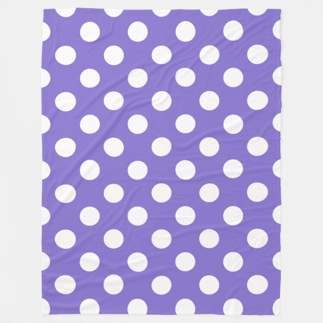 Manta Polar Pos de polka blanco en periwinkle (Anverso)