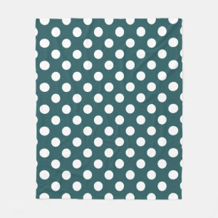 Manta Polar Pos de polka blanco en verde azulado