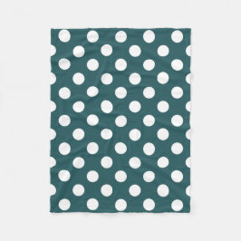 Manta Polar Pos de polka blanco en verde azulado