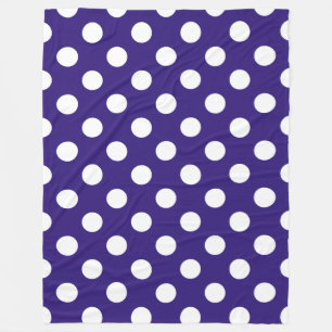 Manta Polar Pos de polka blanco sobre azul oscuro